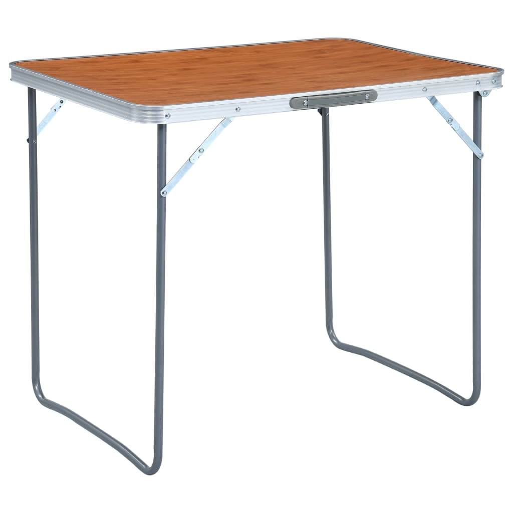 Sammenleggbart campingbord med metallramme 80x60 cm vidaXL
