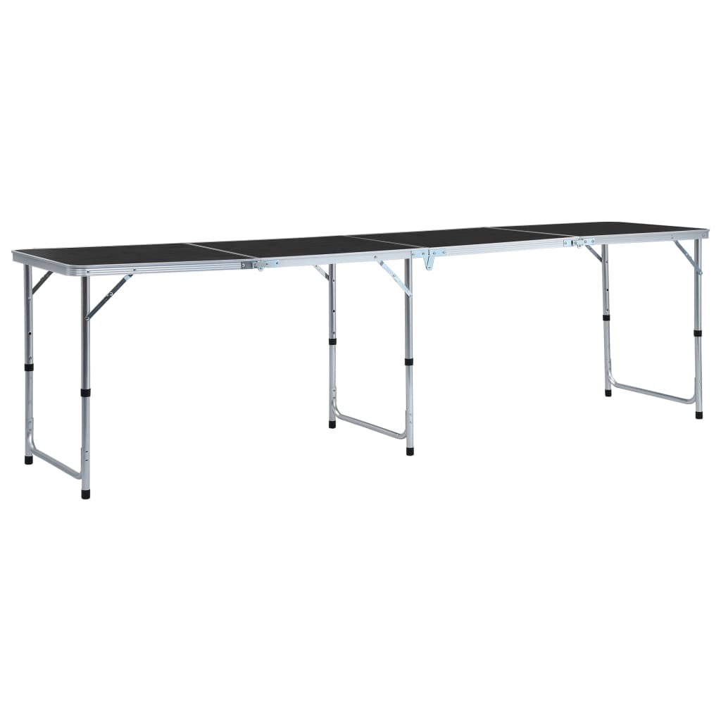 Sammenleggbart campingbord grå aluminium 240x60 cm vidaXL