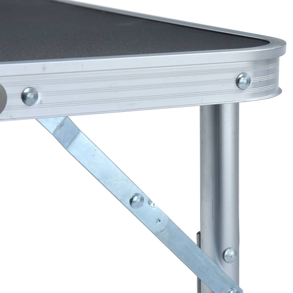 Sammenleggbart campingbord grå aluminium 60x45 cm vidaXL