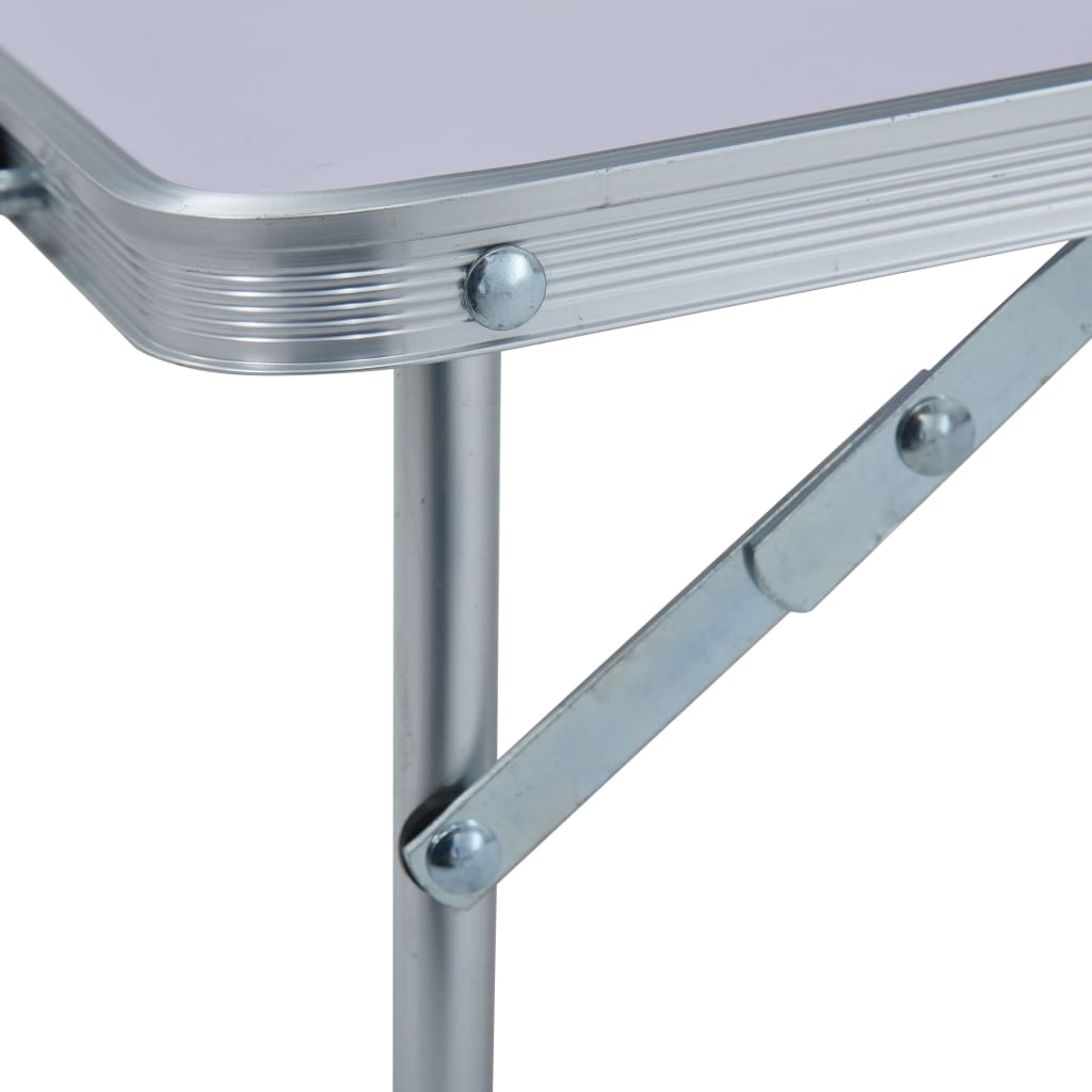 Sammenleggbart campingbord hvit aluminium 60x40 cm vidaXL