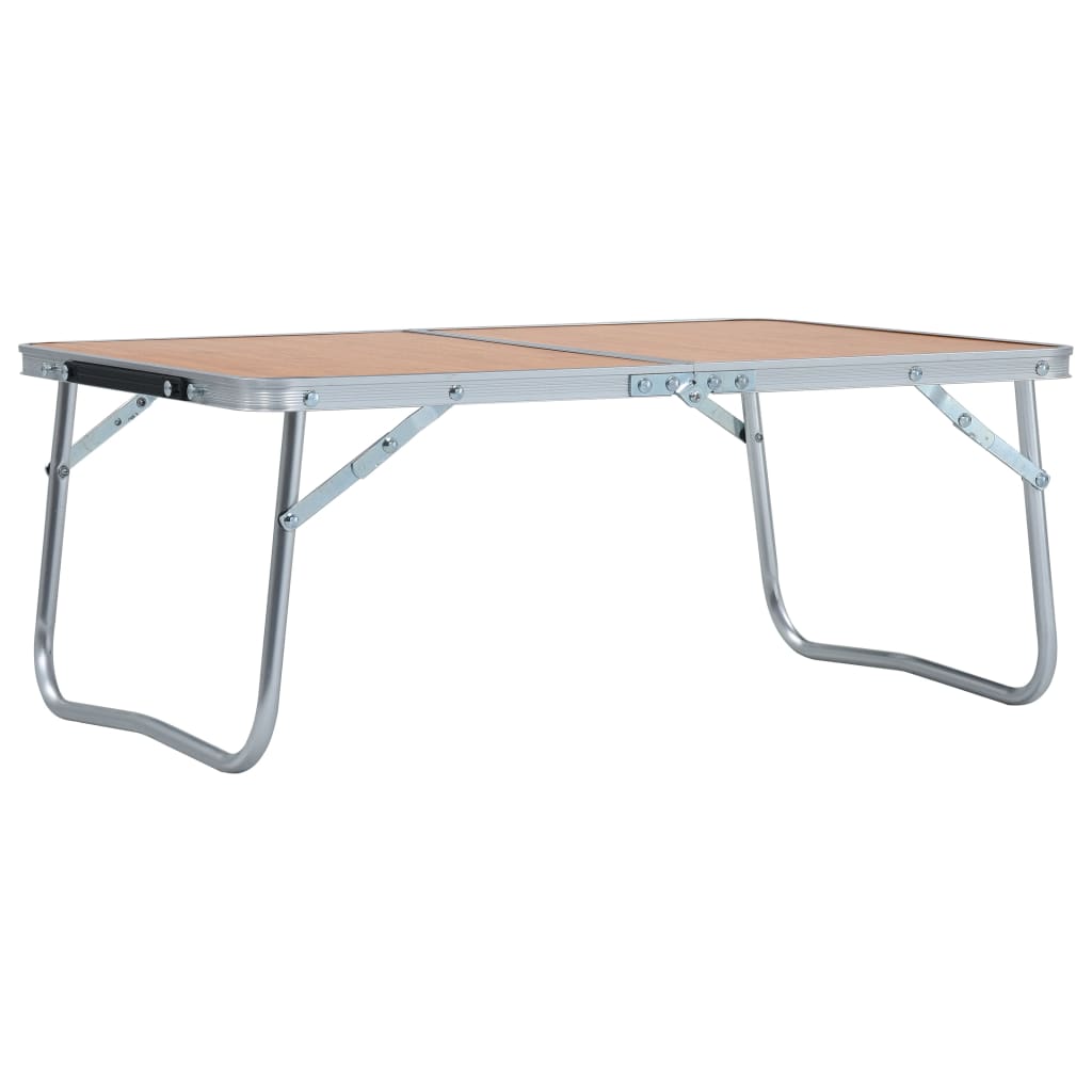 Sammenleggbart campingbord brun aluminium 60x40 cm vidaXL