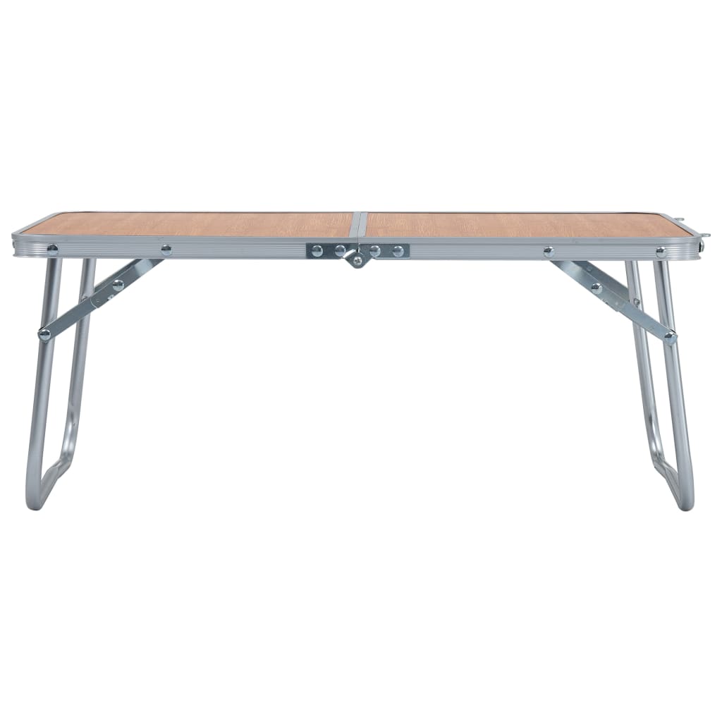 Sammenleggbart campingbord brun aluminium 60x40 cm vidaXL