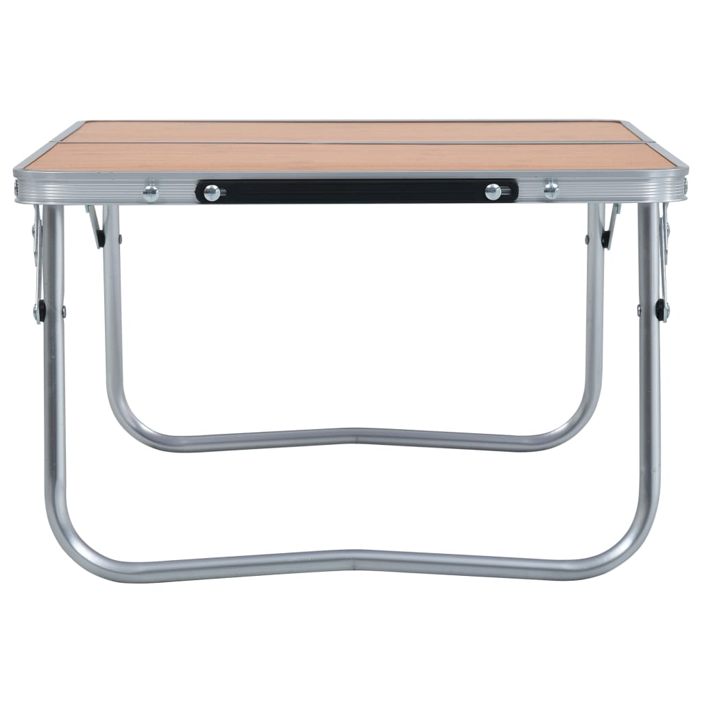 Sammenleggbart campingbord brun aluminium 60x40 cm vidaXL