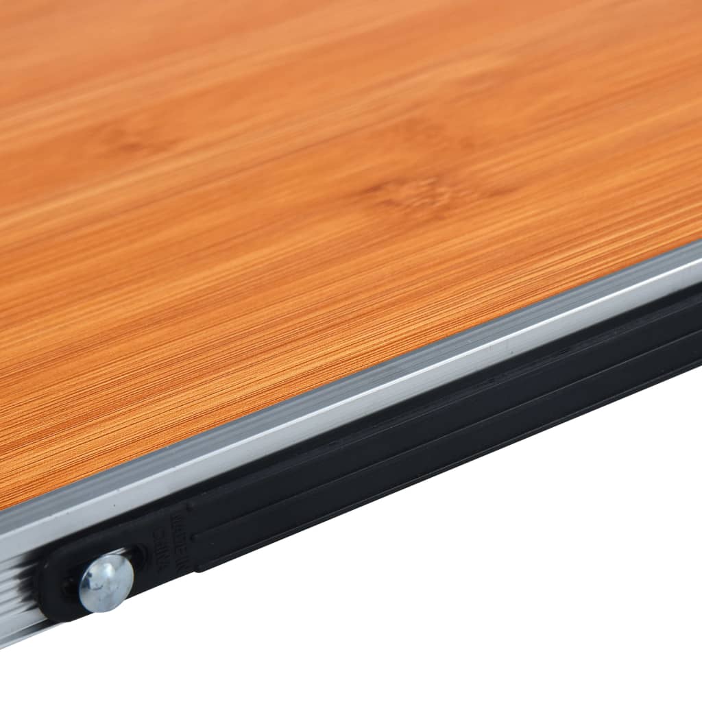 Sammenleggbart campingbord brun aluminium 60x40 cm vidaXL