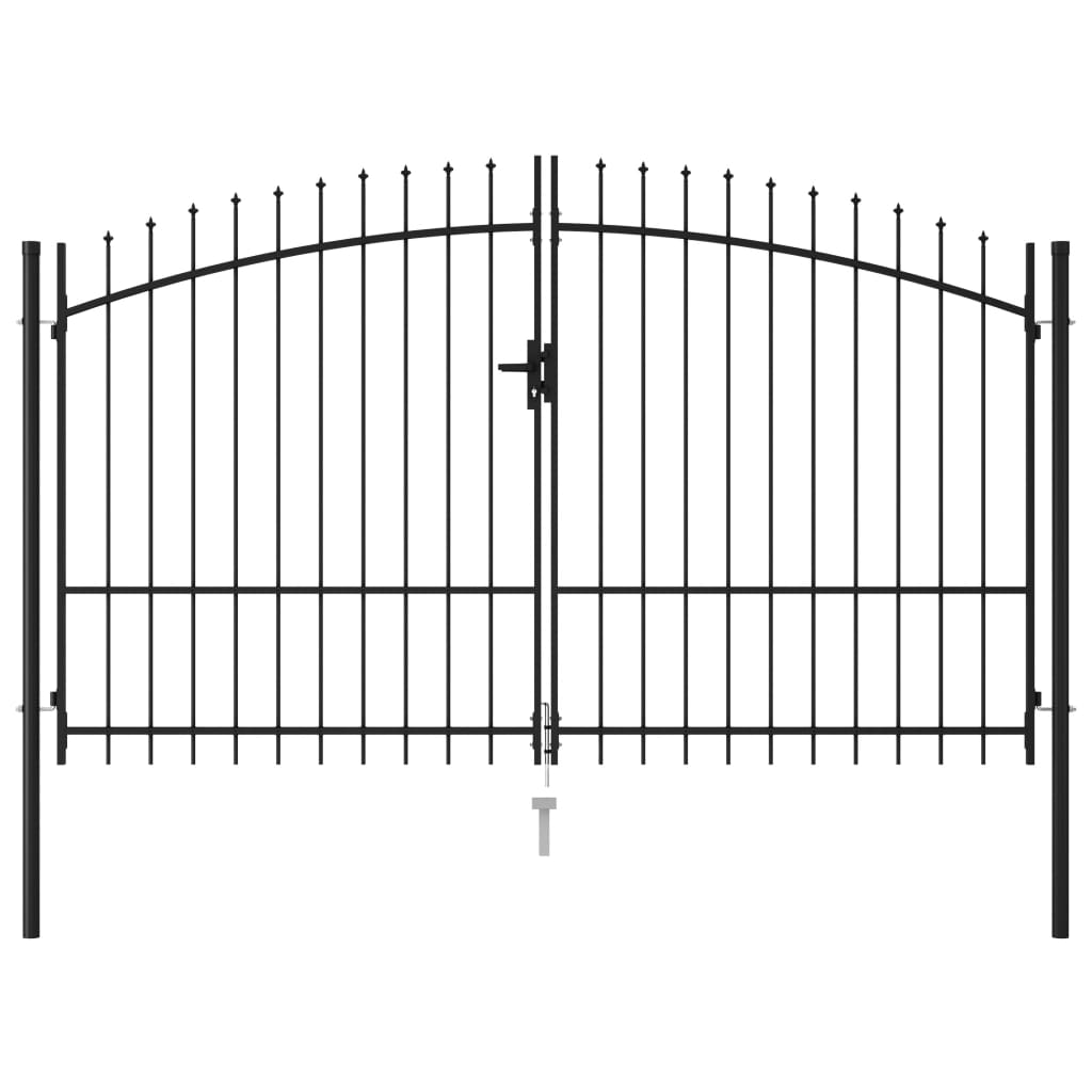 Gjerdeport Woerden dobbeldør med pigger 299,5x224,5 cm