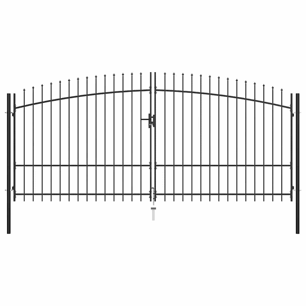 Dobbeldørsgjerdeport Woerden med spydtopp 400x224,5 cm