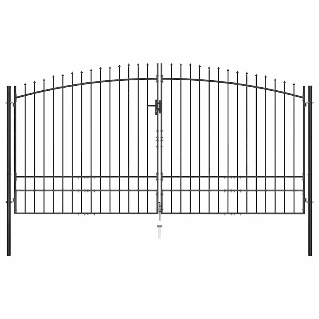 Dobbeldørsgjerdeport Woerden med spydtopp 400x249,5 cm