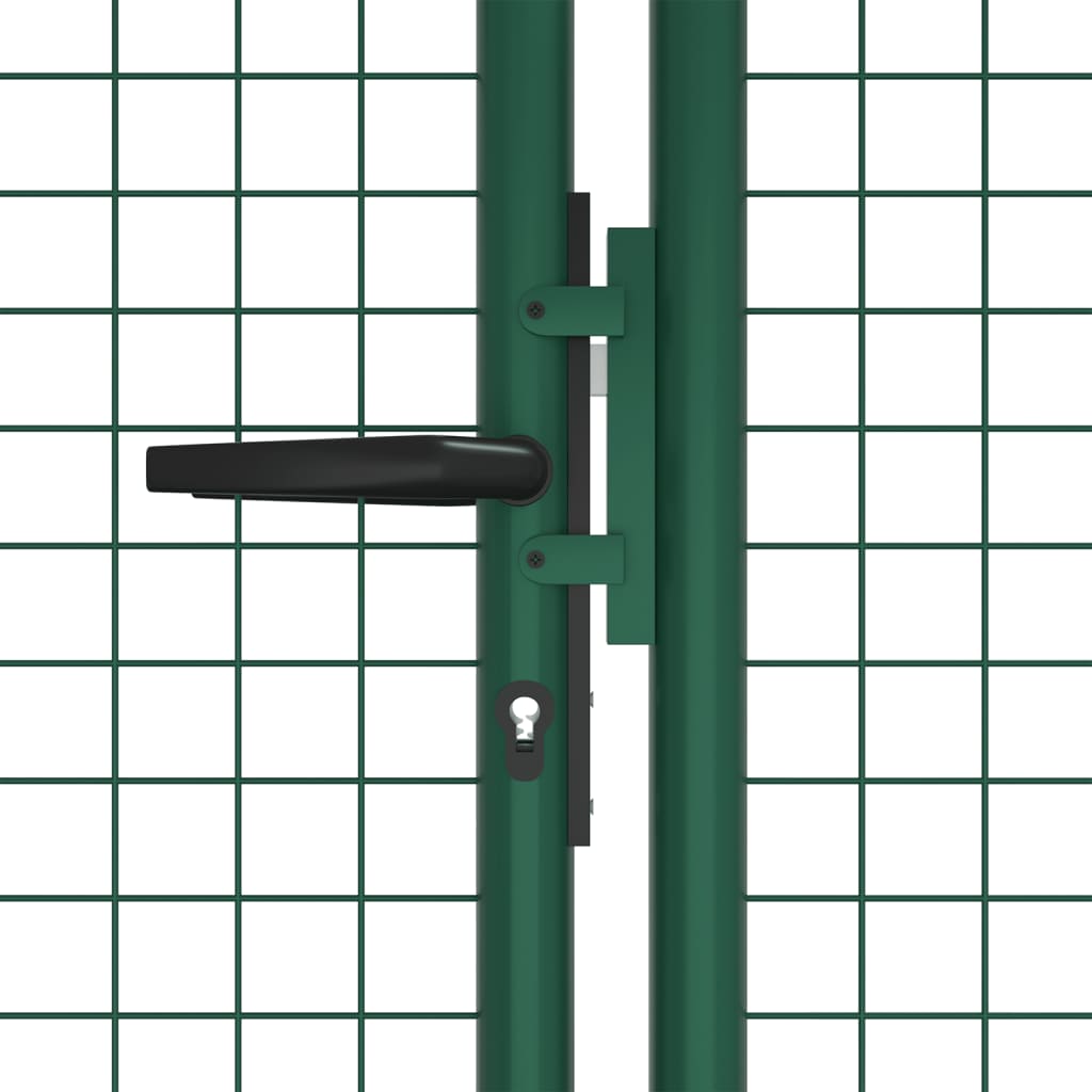 Hageport i stål med netting 400x125 cm grønn