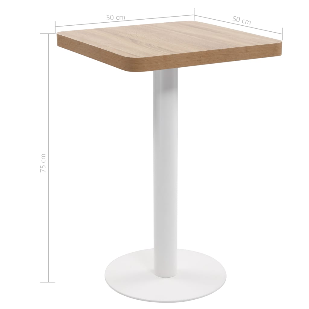 Bistrobord lysebrun 50x50 cm MDF vidaXL