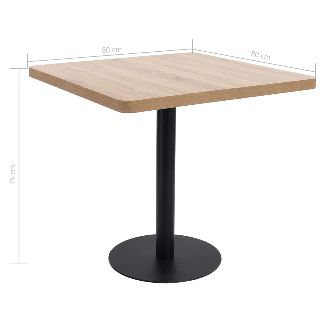 Bistrobord lysebrun 80x80 cm MDF