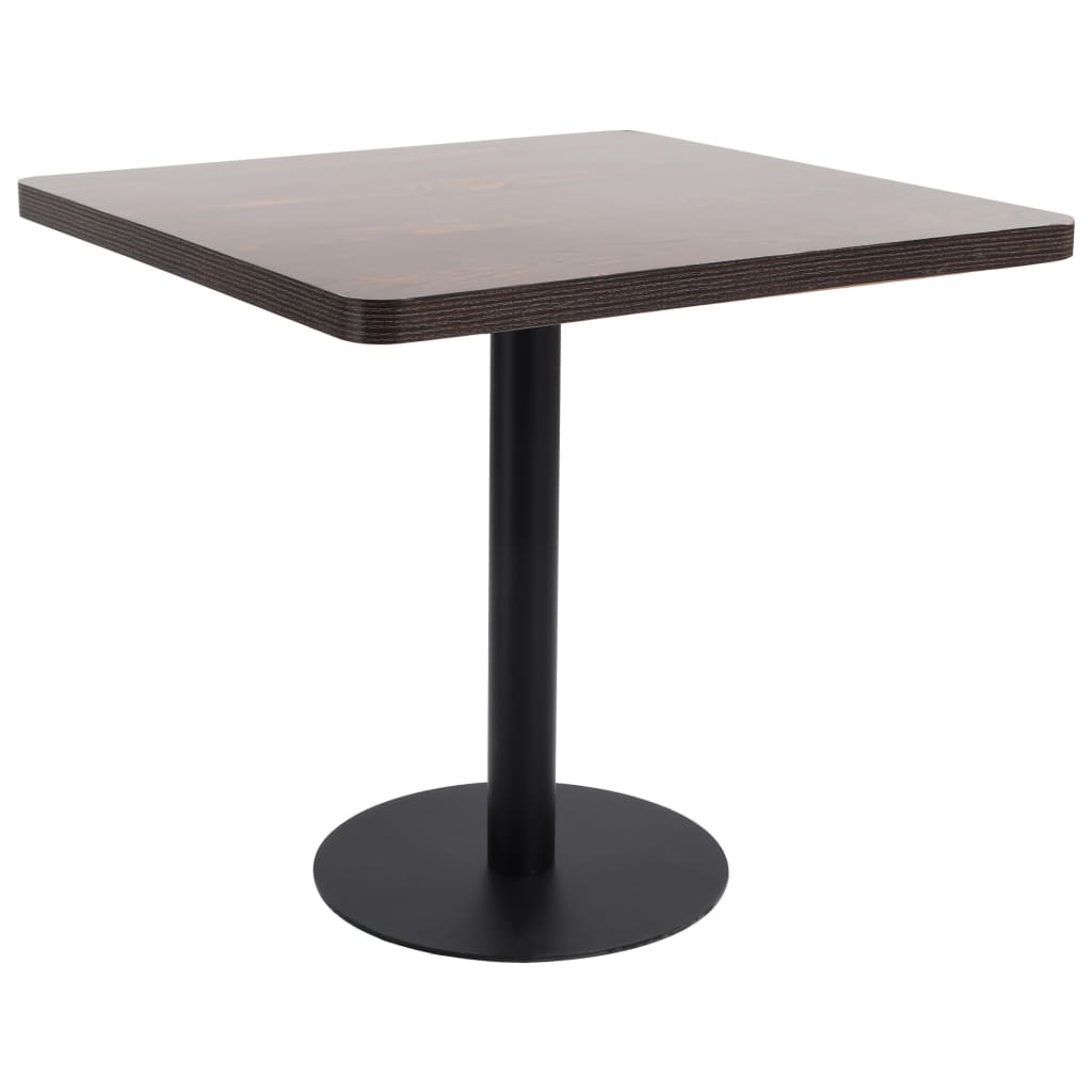 Bistrobord mørkebrun 80x80 cm MDF