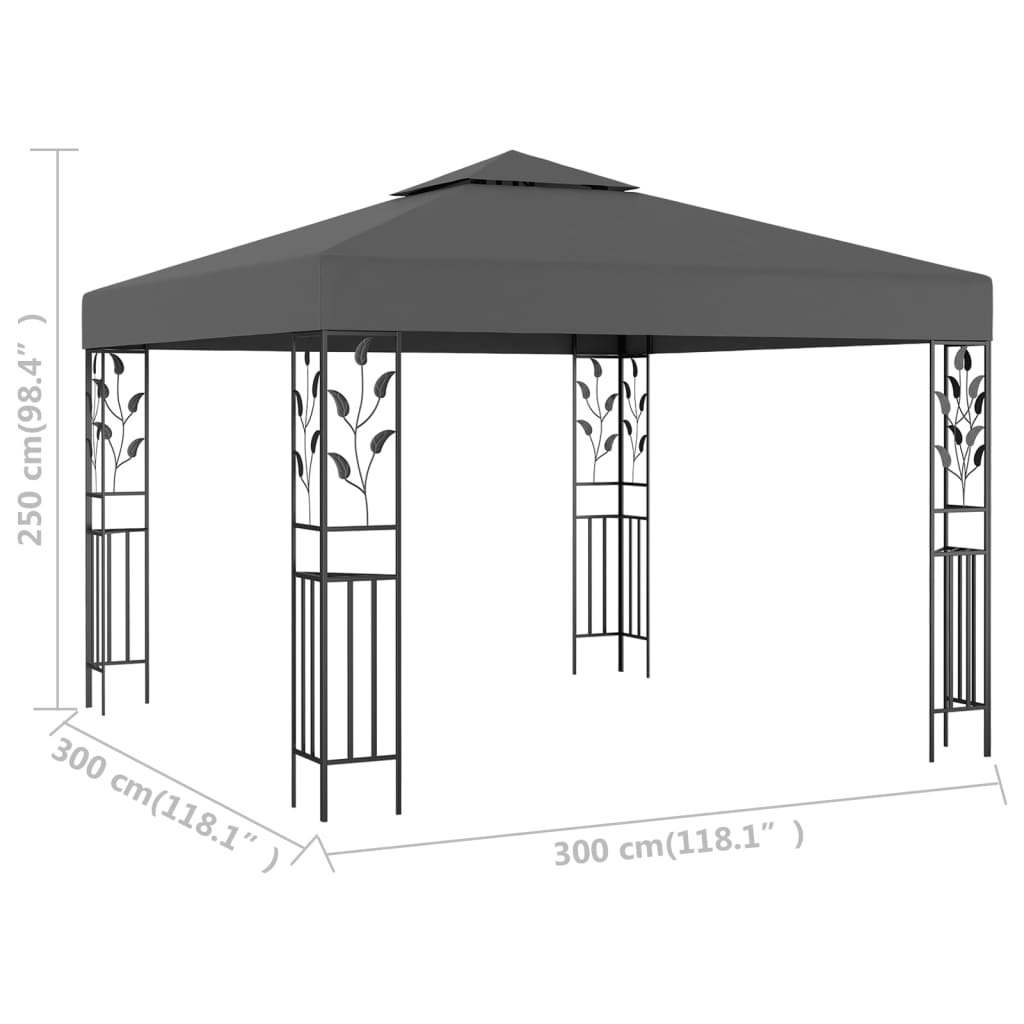 Paviljong 3x3 m antrasitt