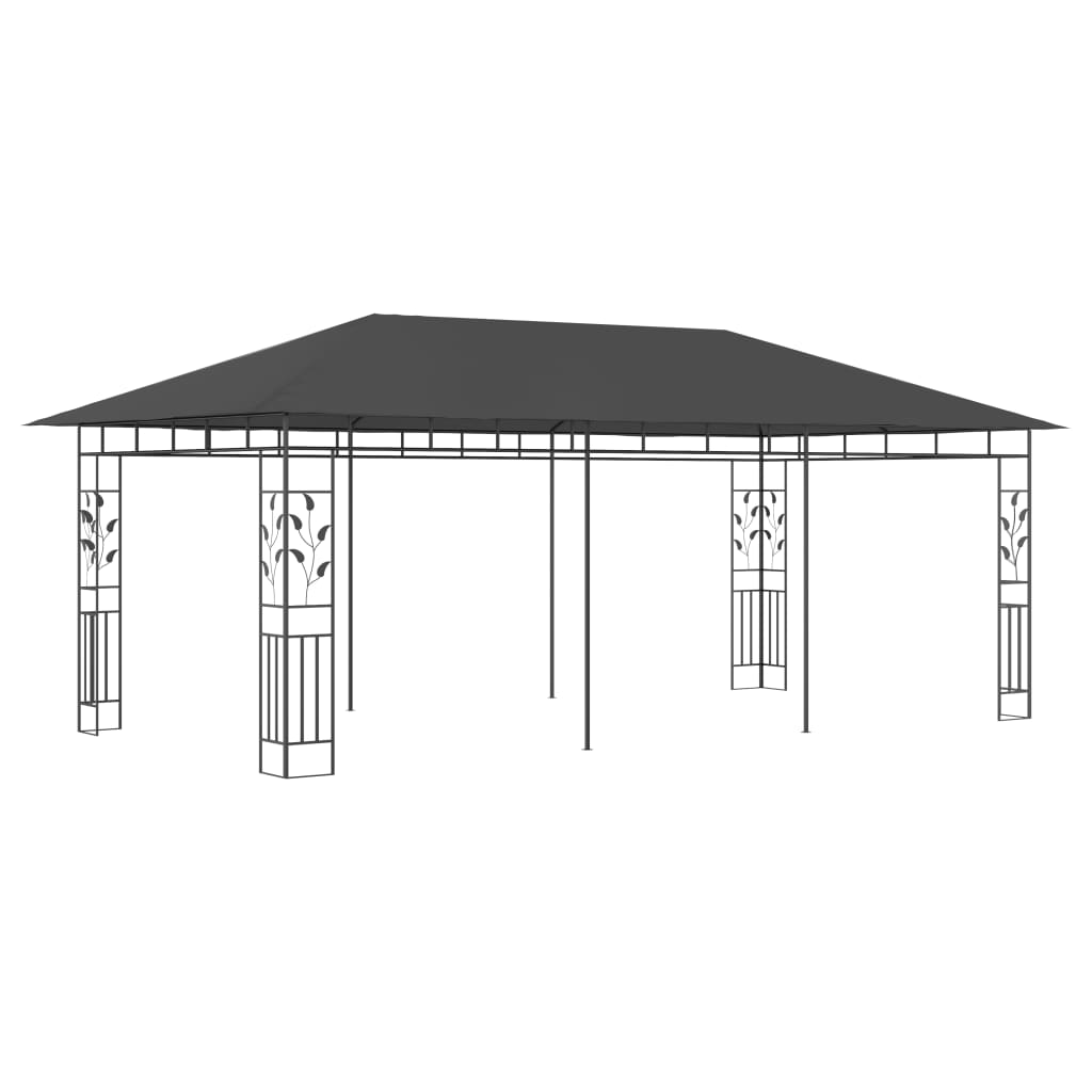 Paviljong med myggnett 6x3x2,73 m antrasitt