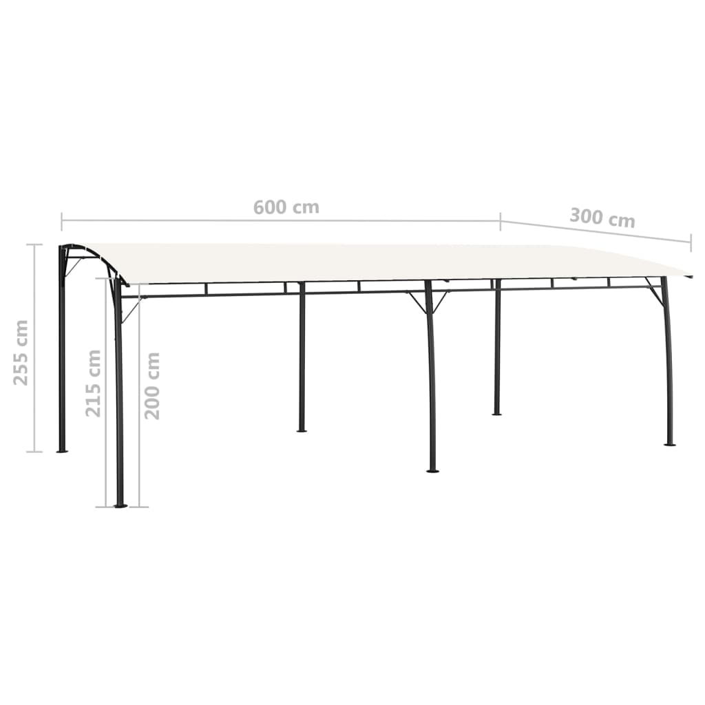 Solskjerm markiser 6 x 3 x 2,55 m Krem