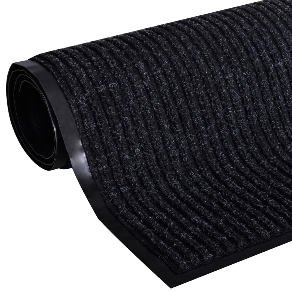 Dørmatte svart 117x220 cm PVC