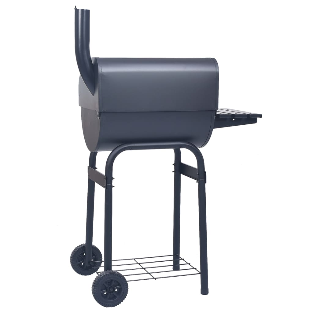 Røykgrill med bunnhylle kull svart