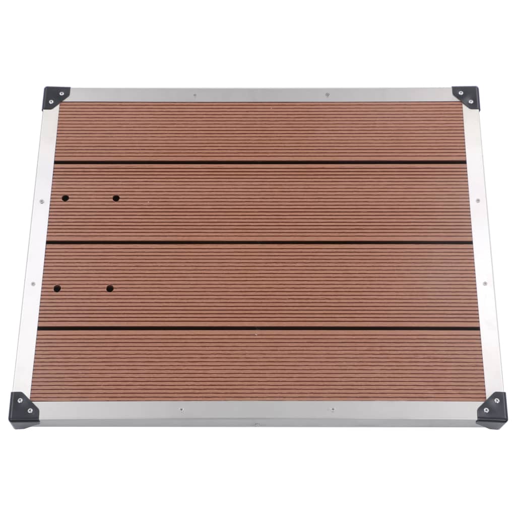 Utendørs dusjbrett WPC rustfritt stål 80x62 cm brun