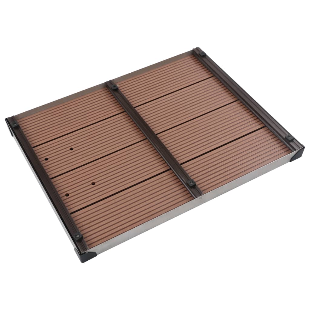 Utendørs dusjbrett WPC rustfritt stål 80x62 cm brun