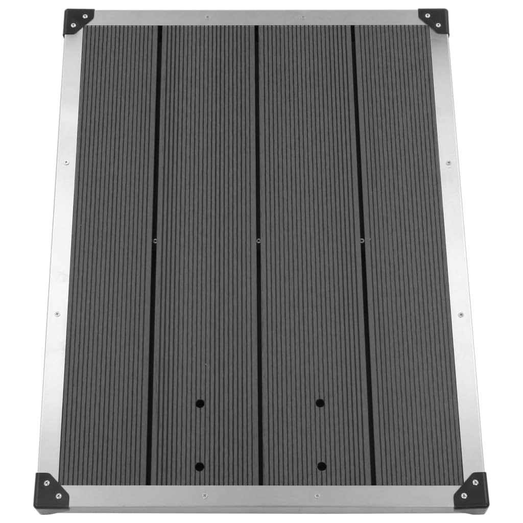 Utendørs dusjbrett WPC rustfritt stål 80x62 cm grå vidaXL