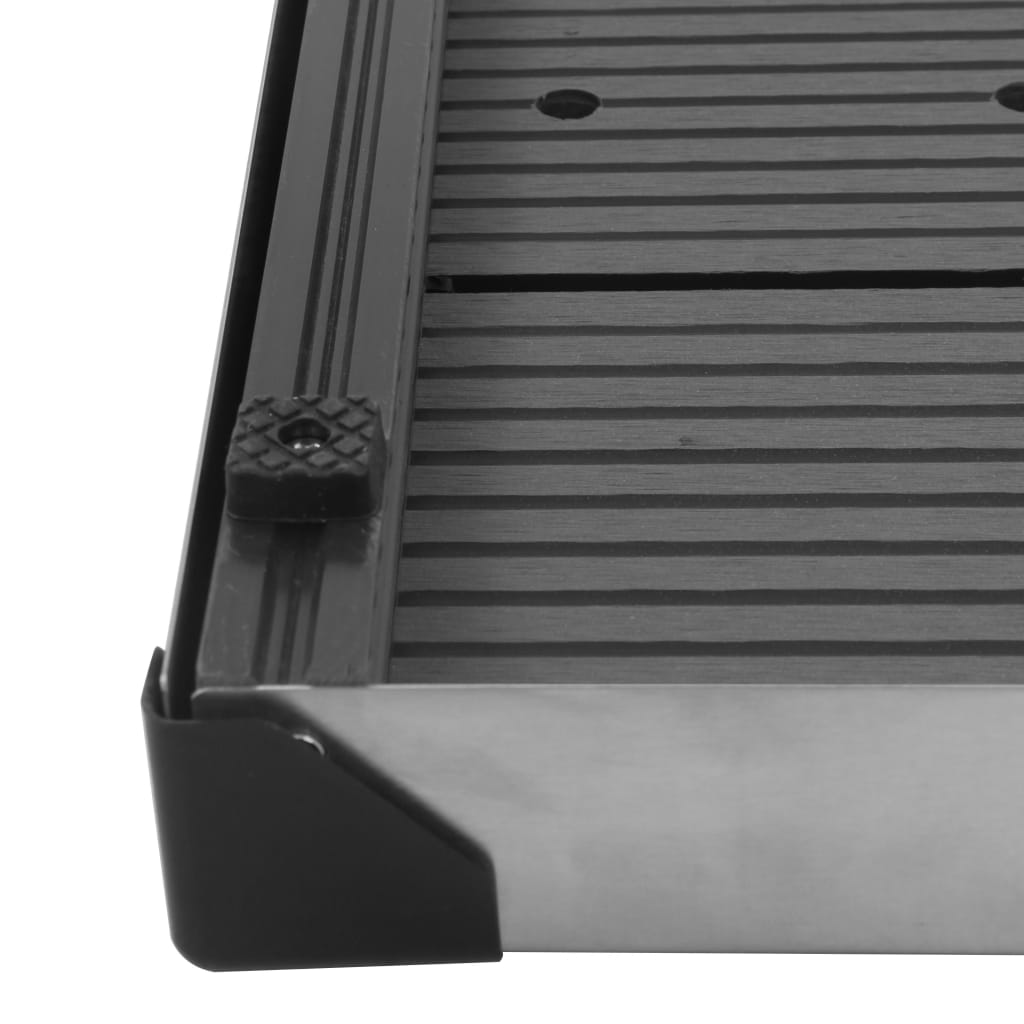 Utendørs dusjbrett WPC rustfritt stål 80x62 cm grå vidaXL