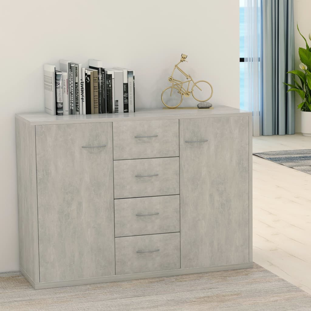 Skjenk betonggrå 88x30x65 cm konstruert tre