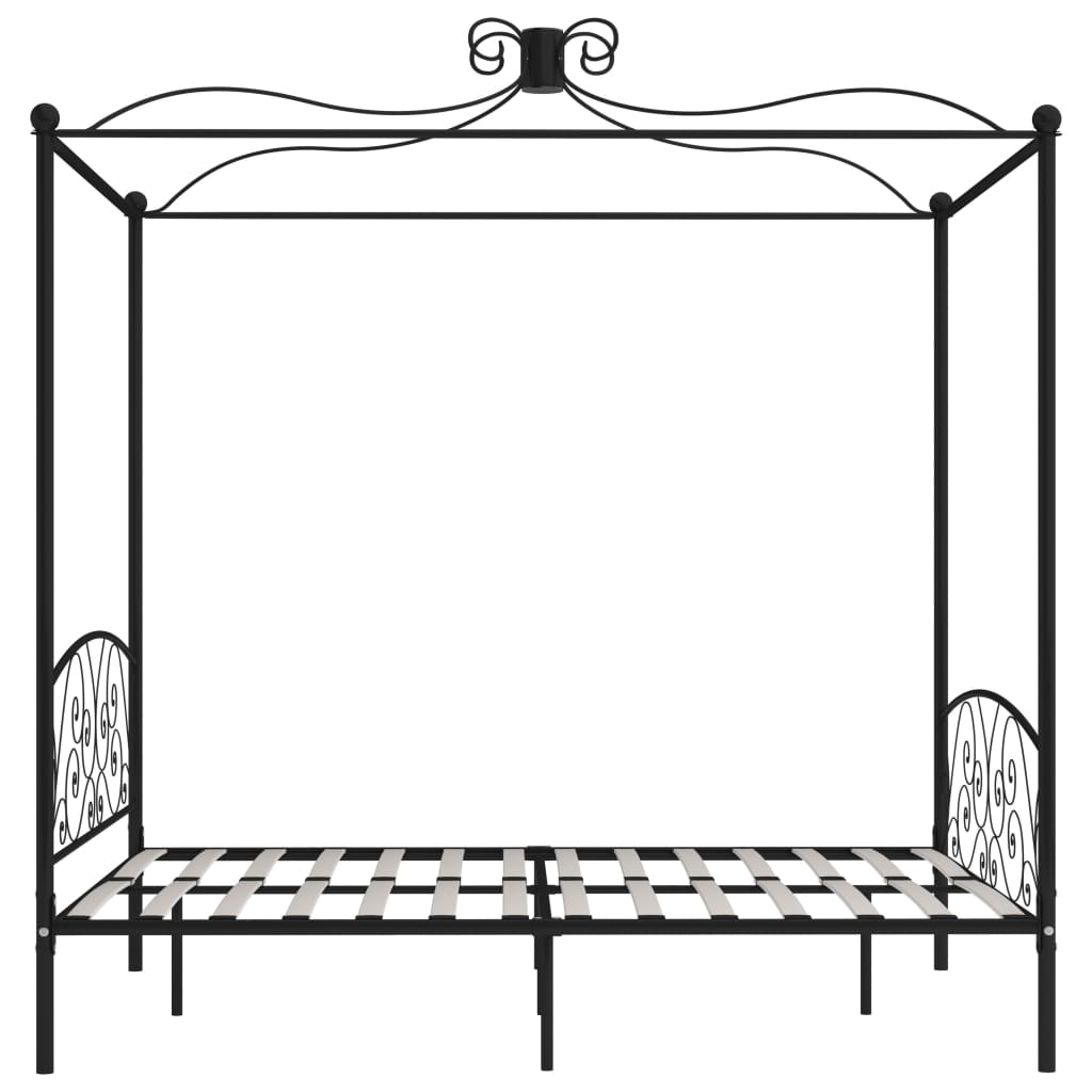 Himmelsengeramme svart metall 160x200 cm