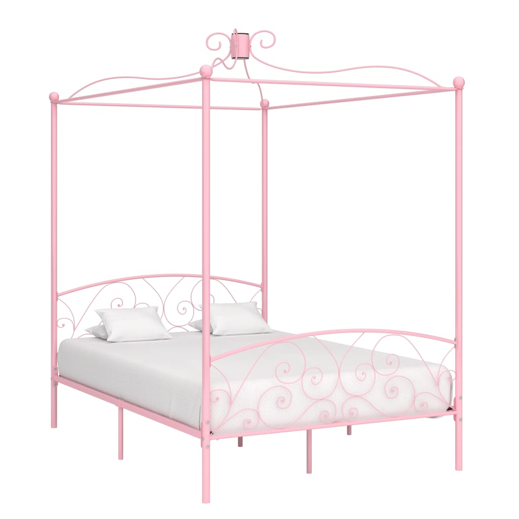 Himmelsengeramme rosa metall 120x200 cm