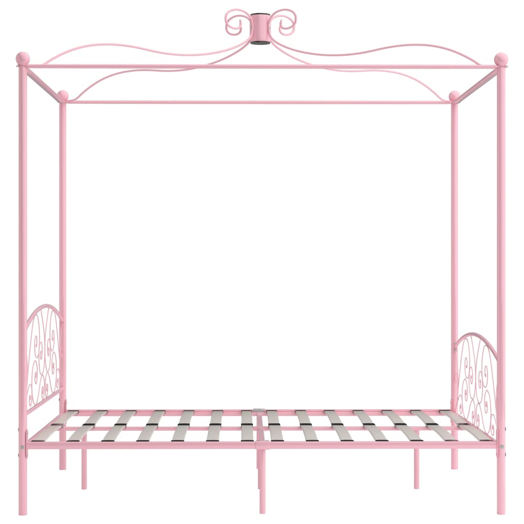 Himmelsengeramme rosa metall 140x200 cm