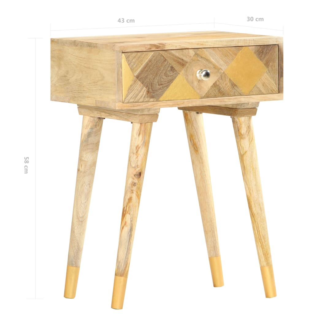 Nattbord 43x30x58 cm heltre mango
