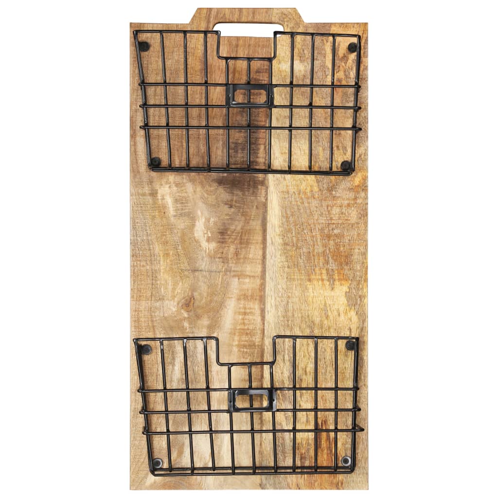 Vegghengt magasinstativ 33x10x67 cm heltre mango