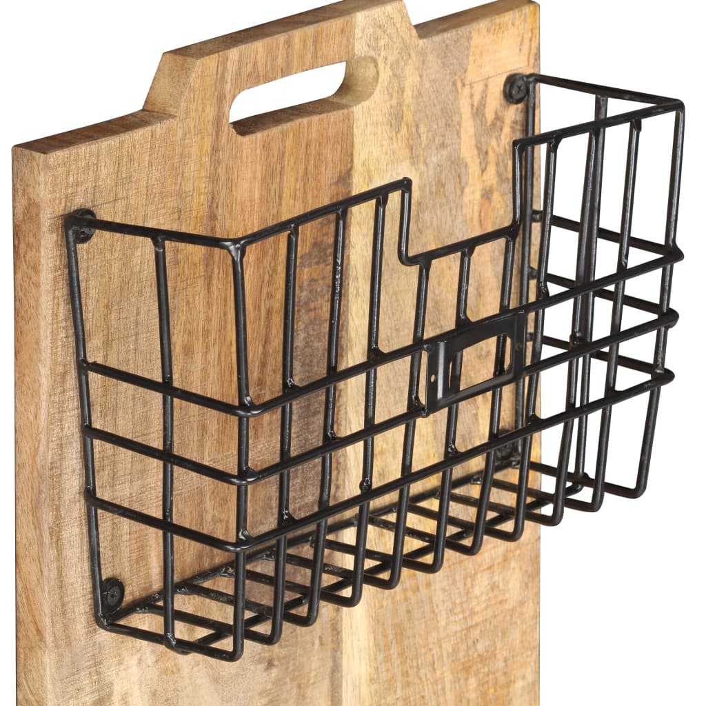 Vegghengt magasinstativ 33x10x67 cm heltre mango