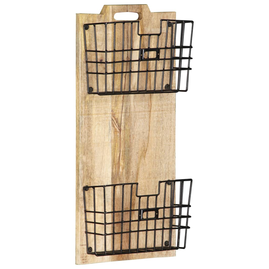 Vegghengt magasinstativ 33x10x67 cm heltre mango