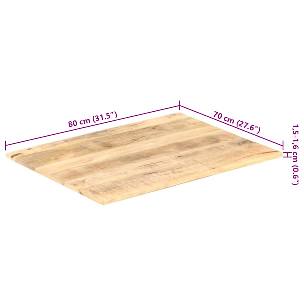 Bordplate heltre mango 15-16 mm 80x70 cm
