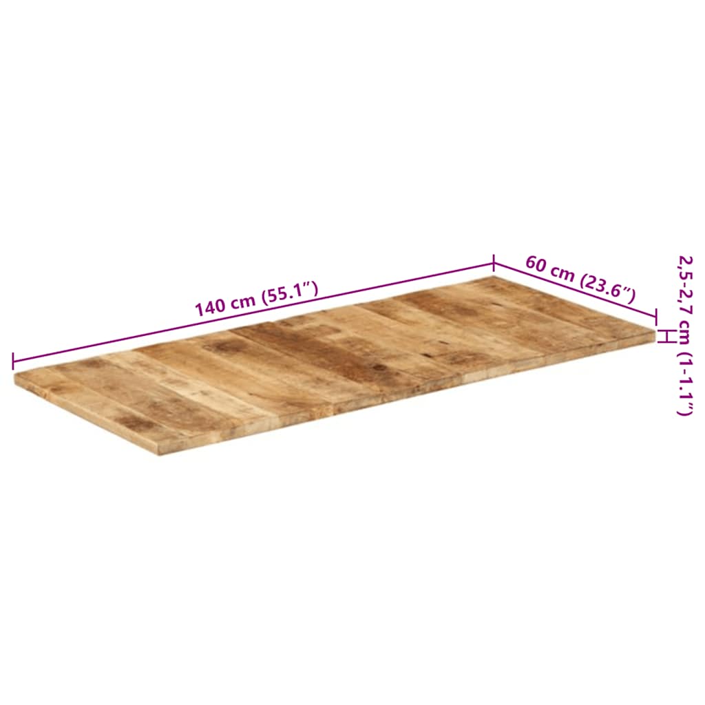 Bordplate heltre mango 25-27 mm 140x60 cm