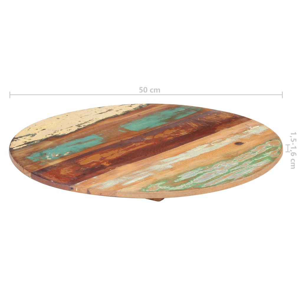 Rund bordplate 50 cm 15-16 mm gjenvunnet heltre