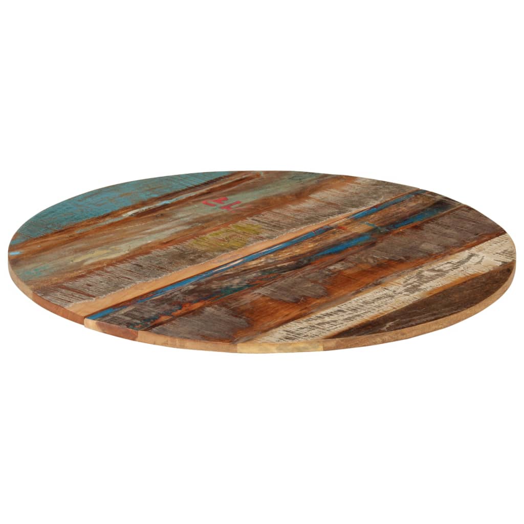 Rund bordplate 80 cm 15-16 mm gjenvunnet heltre