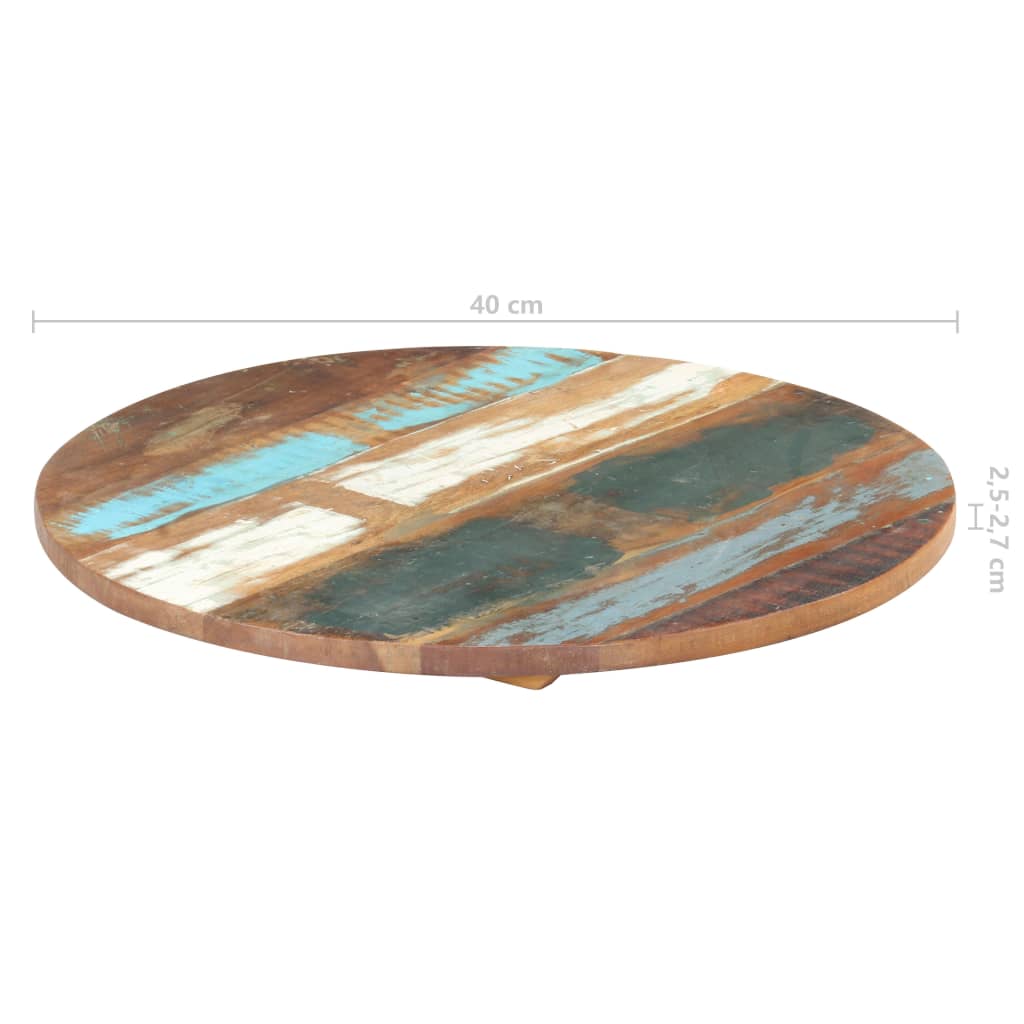 Rund bordplate 40 cm 25-27 mm gjenvunnet heltre