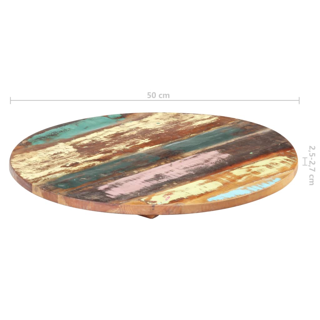 Rund bordplate 50 cm 25-27 mm gjenvunnet heltre