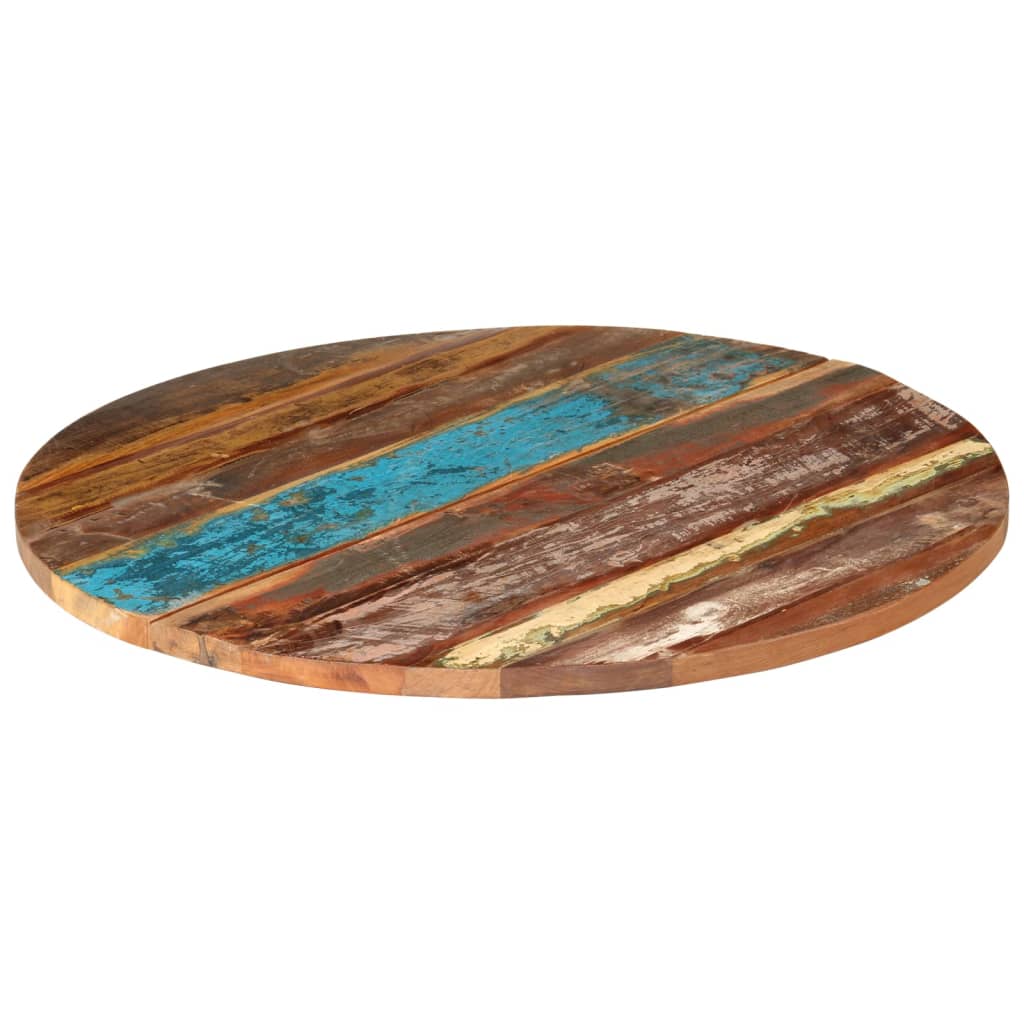 Rund bordplate 80 cm 25-27 mm gjenvunnet heltre