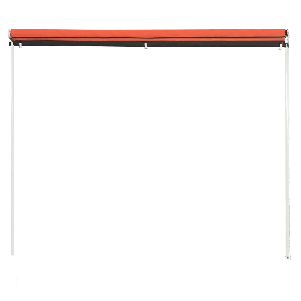 Uttrekkbar markise 150x150 cm oransje og brun