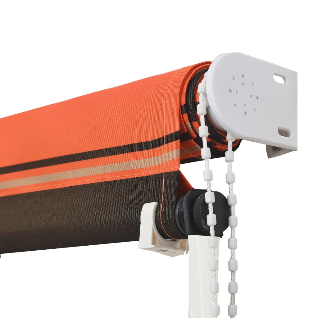 Uttrekkbar markise 200x150 cm oransje og brun