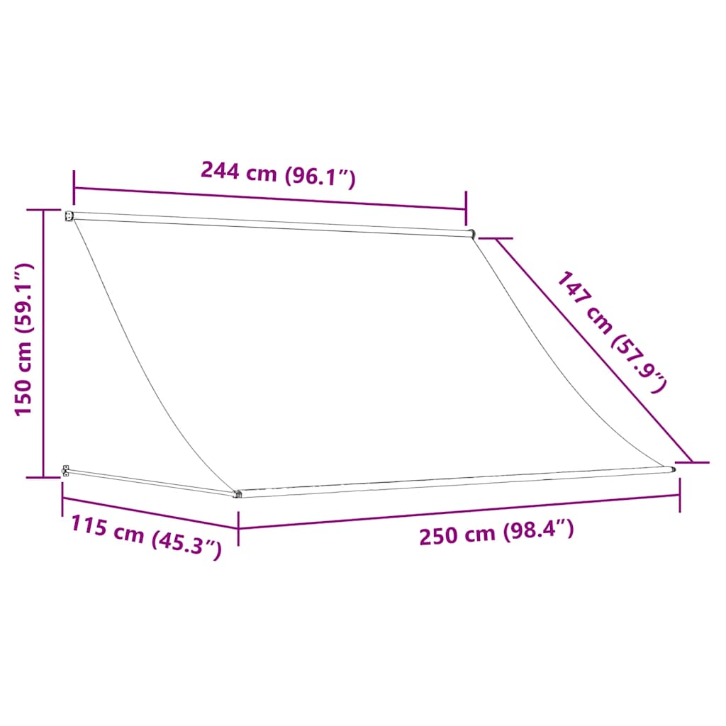Uttrekkbar markise 250x150 cm oransje og brun vidaXL