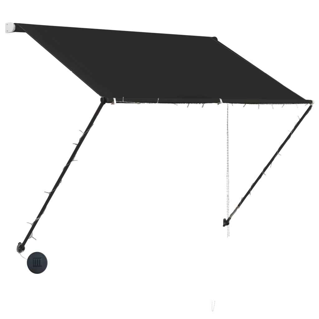Uttrekkbar markise med LED 100x150 cm antrasitt