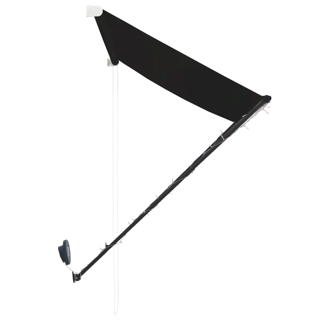 Uttrekkbar markise med LED 100x150 cm antrasitt