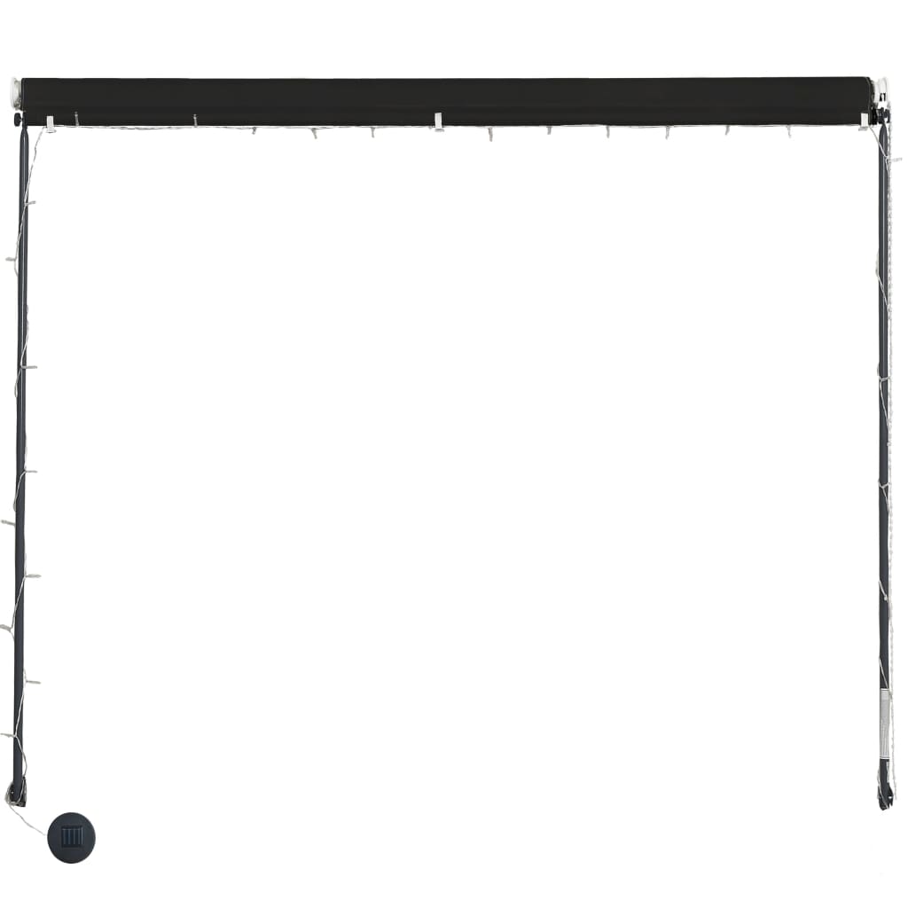 Uttrekkbar markise med LED 100x150 cm antrasitt