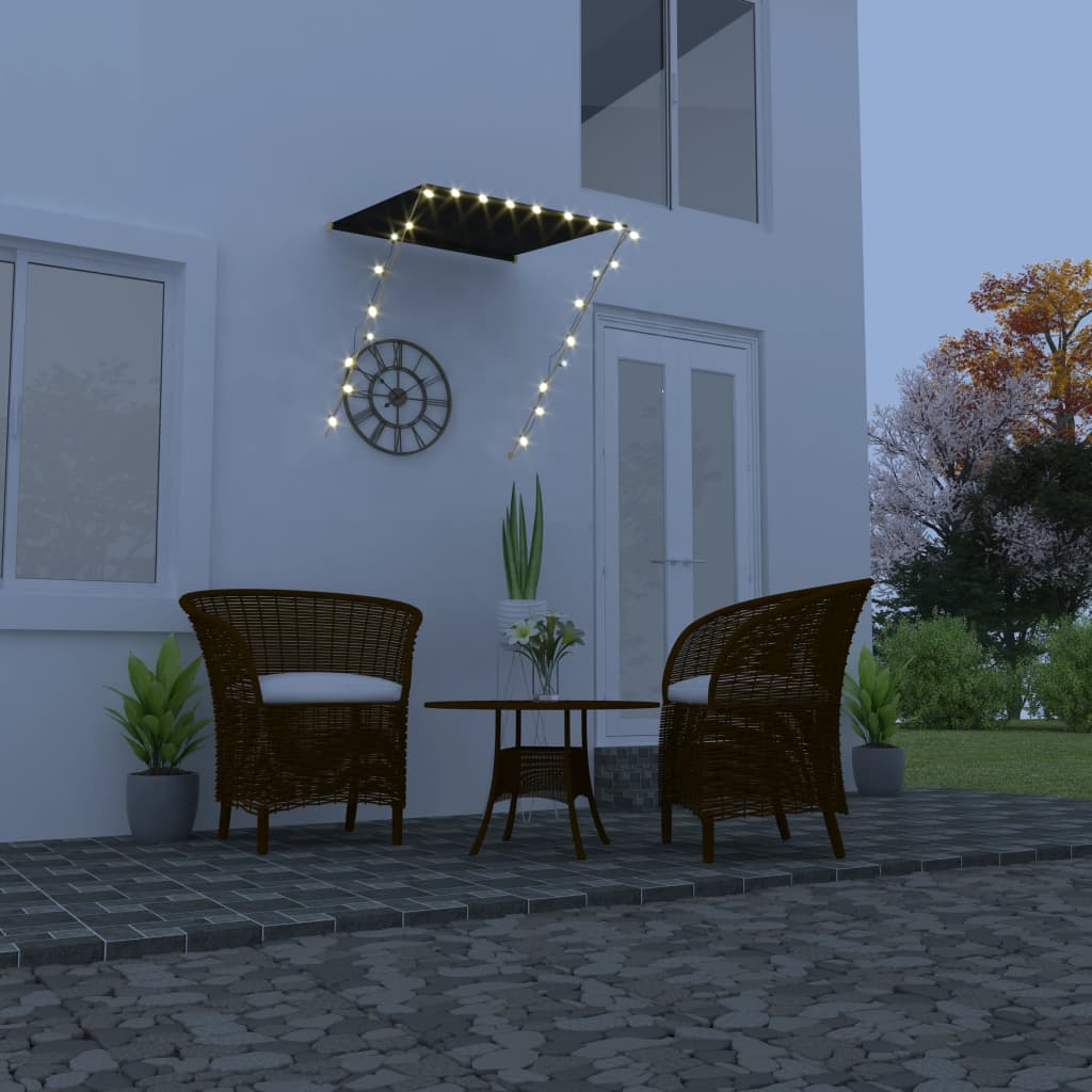 Uttrekkbar markise med LED 100x150 cm antrasitt