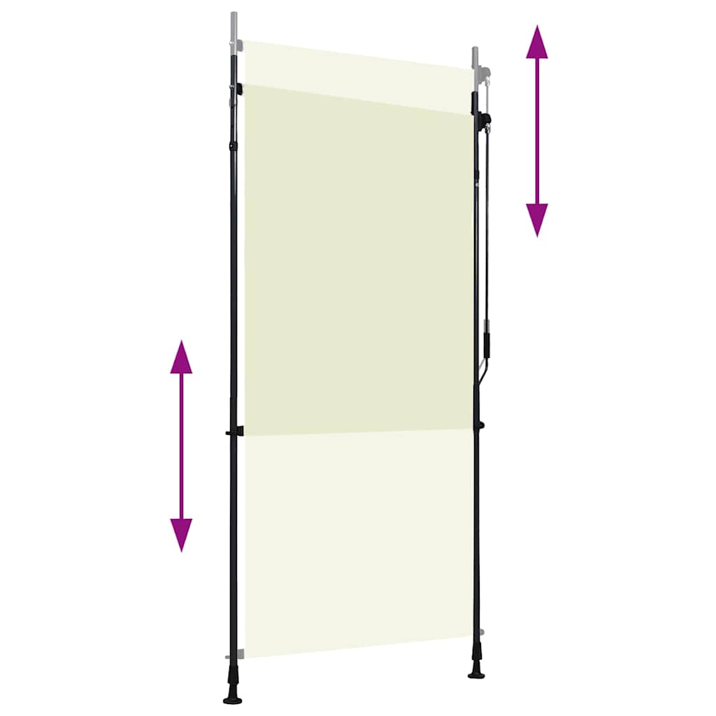 Utendørs rullegardin 100x270 cm kremhvit