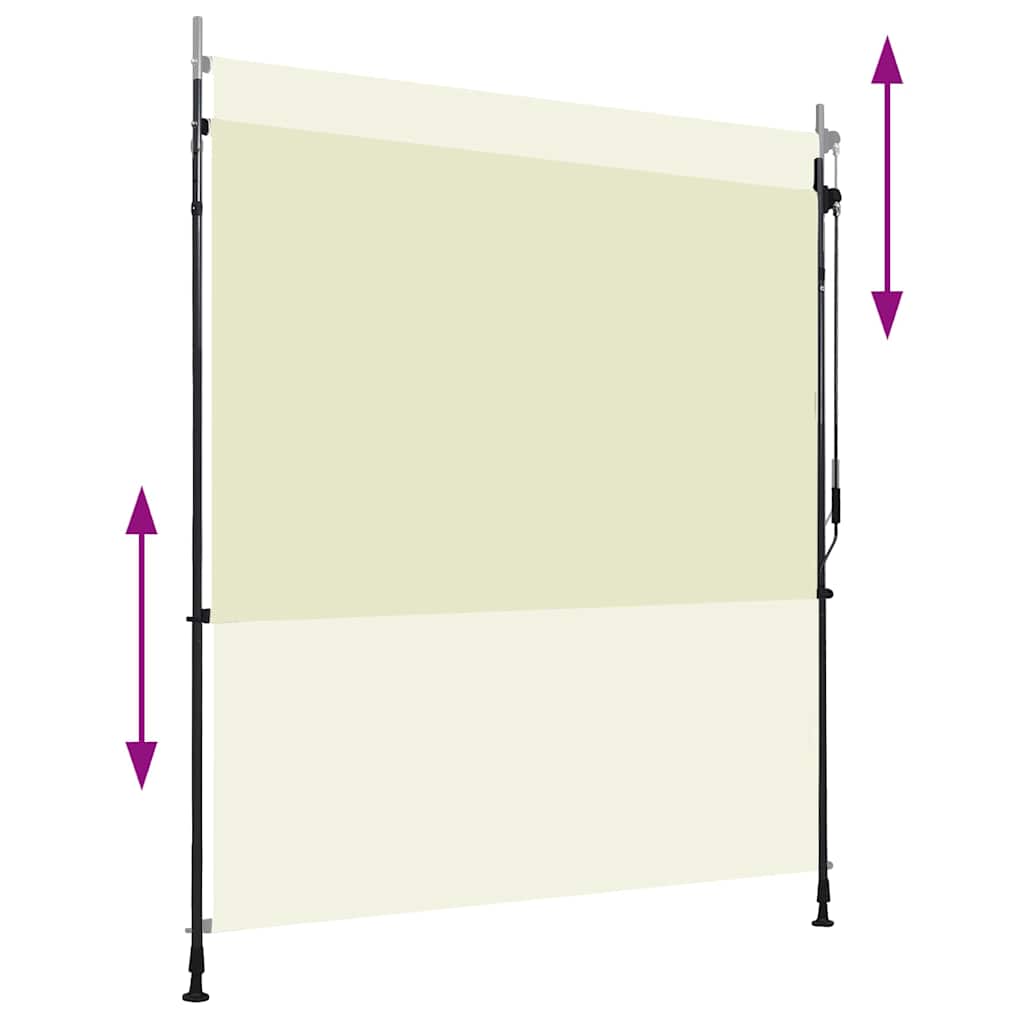 Utendørs rullegardin 200x270 cm kremhvit vidaXL
