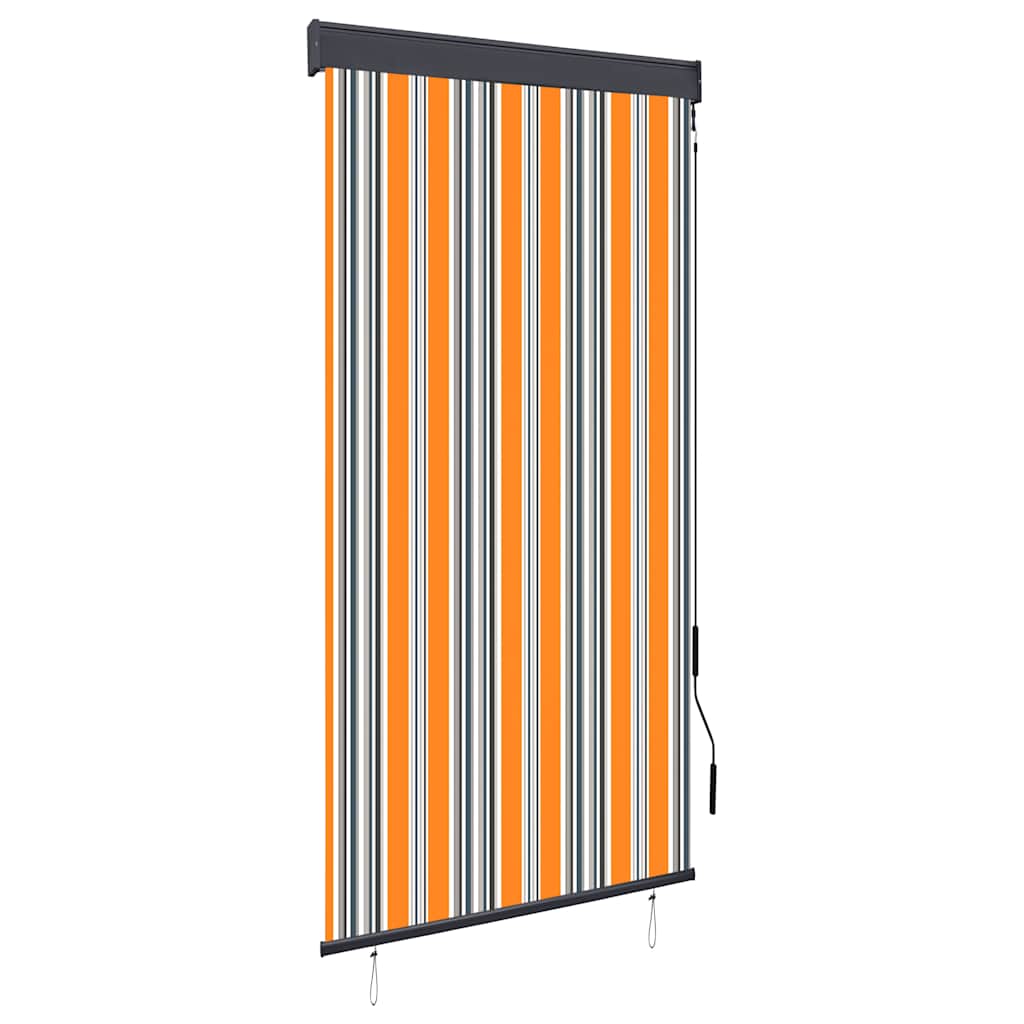 Utendørs rullegardin 80x250 cm gul og blå vidaXL