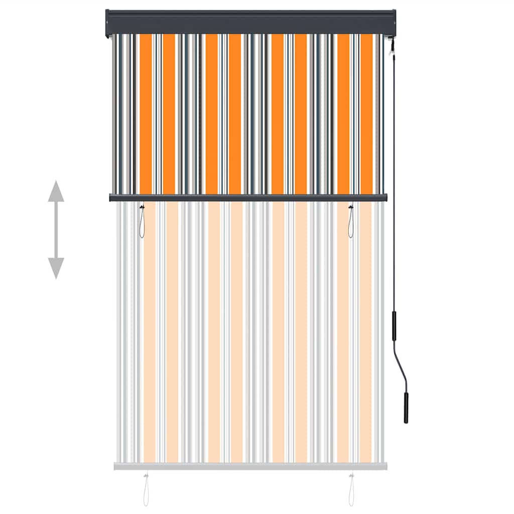 Utendørs rullegardin 100x250 cm gul og blå vidaXL